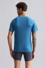 Mısırlı Modal By TENCEL HERCULES Slim Fit Bisiklet Yaka Fanila / T-Shirt Petrol