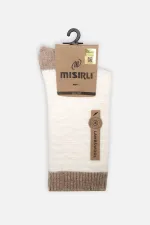 Mısırlı Kadın Koyun Yünü Tekli Soket Çorap Ekru