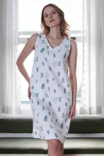 Mısırlı Woman Cotton Home Dress White