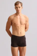 Mısırlı BAMBU ZEUS LUXURY Regular Fit Metal Armalı Boxer Kahverengi