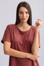 Mısırlı Kadın Bambu Tişört Bordo