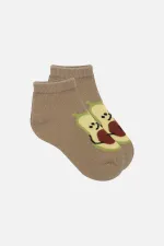 Chaussettes courtes unisexes en coton égyptien, 3 paires, motif avocat, pour enfants