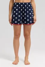 Mısırlı Kadın Modal Puantiyeli İp Askılı Şort Takımı Lacivert