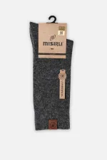 Mısırlı Erkek Kuzu Yünü (Lambswool) Tekli Soket Çorap Füme
