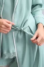 Mısırlı Women's Bamboo Robe, Light Green
