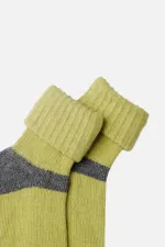 Mısırlı Kadın Alpaka Yünü Kışlık Kıvrık Tekli Soket Çorap Yeşil