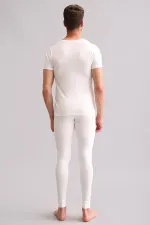 Mısırlı BAMBU TERMAL Bisiklet Yaka Fanila / T-Shirt Ekru