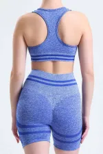 Mısırlı Women's Hip Shaping Bralette-Shorts Leggings Set (Navy Blue)