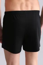 Mısırlı ORGANIC Pamuklu Relaks Loose Fit Düğmeli Ekstra Bol Kesim Uzun Paçalı Boxer Şort Siyah