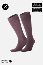Chaussettes hautes unisexes en coton biologique égyptien pour aviateur et pilote, couleur lavande, avec technologie de serrage spéciale