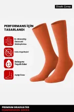 Chaussettes hautes unisexes en coton biologique égyptien, style aviateur, avec technologie de serrage spéciale, rouge rouille