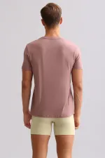 ZEUS LUXURY Regular Fit V-Neck Undershirt/T-Shirt in Lavender, Made of Mısırlı ORGANIC Cotton.