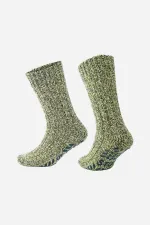 Chaussettes d'hiver jaunes en laine mérinos pour femmes égyptiennes, coupe-froid, semelle antidérapante.