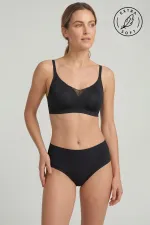 Egyptian Laser Cut High Waist Thong Black
