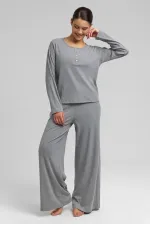 Women's Corset Long-Sleeve Sweatshirt Grey Melange