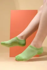 Chaussettes invisibles d'été en coton égyptien pour femmes, vertes