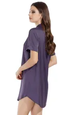 Mısırlı 1927 Kadın SATEN Kısa Kollu Gömlek Füme