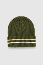 Bonnet rayé égyptien pour homme - Vert kaki Jess