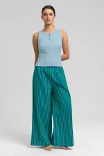 Mısırlı Kadın Pamuklu Kaşkorse Ön Patlı Atlet Açık Mavi