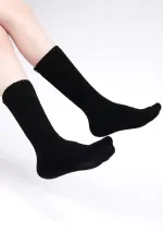 Mısırlı Women's Cotton Terry Single Sock Black