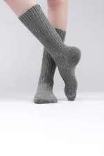 Mısırlı Women's Cotton Terry Single Socket Socks Grey