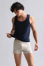 Mısırlı BAMBOO HERCULES Slim Fit Basic Tank Top Navy Blue