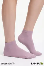 Chaussettes unisexes en bambou pour diabétiques, couleur lavande