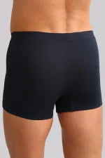 Boxer ZEUS LUXURY en coton biologique égyptien, coupe classique, avec emblème métallique, bleu marine