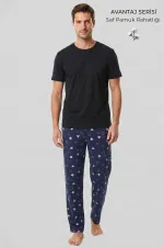 Mısırlı Erkek Geometrik Desen Alt Pijama Lacivert Mısırlı Erkek Geometrik Desen Alt Pijama Lacivert