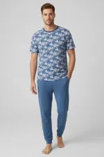 Mısırlı Erkek Pamuk Bisiklet Yaka 3 Lü Takım İndigo