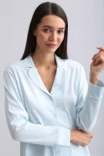 Mısırlı Women's 100% Cotton Pajama Set Baby Blue