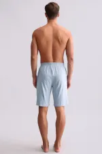 Short de pyjama en bambou bleu pour homme, style égyptien
