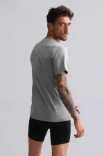 Mısırlı BAMBU HERCULES Slim Fit Bisiklet Yaka Fanila / T-Shirt Gri Melanj