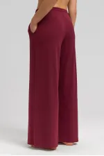 Mısırlı Women's Corset-Style Draped Trousers, Burgundy