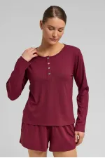 Women's Corset Long-Sleeve Sweatshirt Burgundy