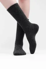 Mısırlı Kadın Kuzu Yünü Tekli Soket Çorap Füme