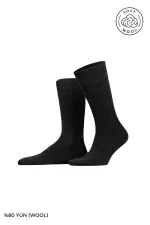 Men's Wool Single Derbili Socks, Smoke Grey