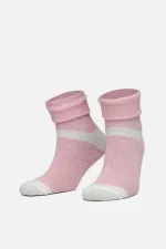 Mısırlı Kadın Alpaka Yünü Kışlık Kıvrık Tekli Soket Çorap Pembe