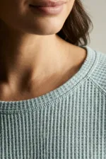 Ensemble pyjama en tissu gaufré pour femme, couleur menthe, style égyptien