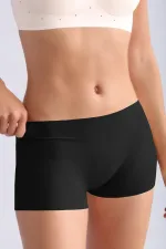 Mısırlı Lazer Kesim Yüksek Bel Görünmez Şort Külot Siyah