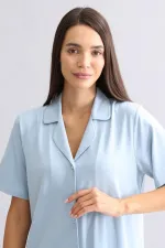 Chemise de nuit en bambou bleu pour femme égyptienne