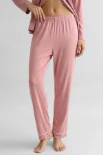 Mısırlı Kadın Bambu Beli Lastikli  Pijama Alt Toz Pembe