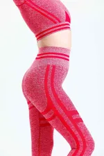 Mısırlı Kadın Kalça Toparlayıcı Çemberli Crop-Tayt Takım Kırmızı