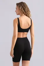 Kadın Modal By TENCEL MEGAN Crop Siyah