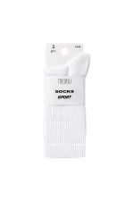 Mısırlı Unisex Pamuklu Spor Çorap, 3'Lü Beyaz
