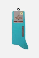 Mısırlı Erkek Organik Pamuklu Tekli Soket Çorap Mavi