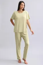 Mısırlı Kadın Bambu Pijama Alt Adaçayı Yeşili