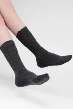 Mısırlı Kadın Kuzu Yünü Tekli Soket Çorap Füme