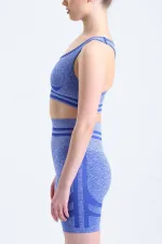 Mısırlı Women's Hip Shaping Bralette-Shorts Leggings Set (Navy Blue)