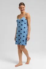 Chemise de nuit égyptienne en maille modal à bretelles, bleu ciel